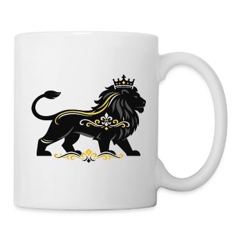 Lion royal avec ornementation en or - Mug blanc - blanc - Droite