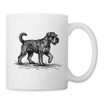 Schnauzer Sketch – Hund Design minimalistisch - Tasse - Weiß - Rechts