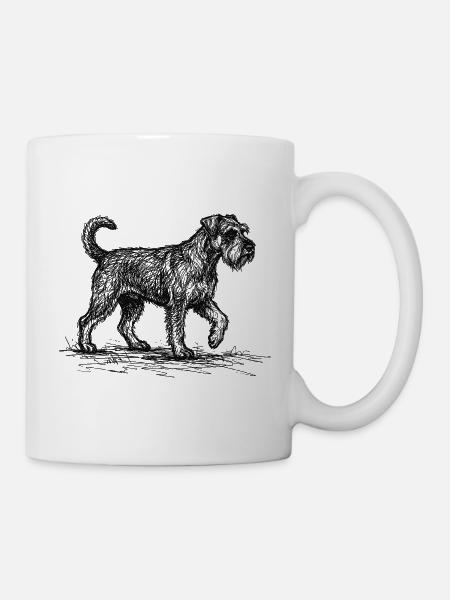 Schnauzer Sketch – Hund Design minimalistisch - Tasse - Weiß