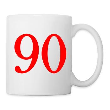 90. 90 ANS. 90e ANNIVERSAIRE. ANNIVERSAIRE 90 ANS. - Mug blanc - blanc - Droite