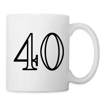 40. 40 ANS. 40e ANNIVERSAIRE. ANNIVERSAIRE 40 ANS. - Mug blanc - blanc - Droite