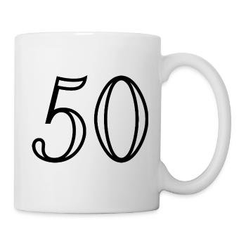 50. 50 YEARS. 50th ANNIVERSARY. 50 YEARS ANNIVERSARY. - Mug - white - Right