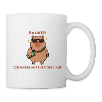 Banker Meerschweinchen Geldgier Cartoon - Tasse - Weiß - Rechts
