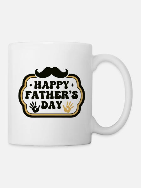  Retro Happy Fathers Day Wappen - Tasse - Weiß