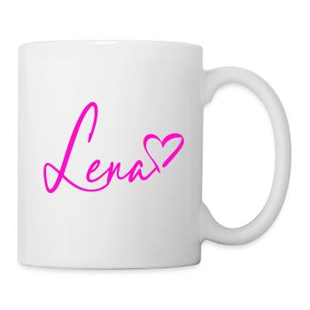 Lena Signatur Neon Pink - Tasse - Weiß - Rechts