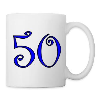 50. 50 JAHRE. 50-JÄHRIGES JUBILÄUM. 50-JÄHRIGES JUBILÄUM. - Tasse - Weiß - Rechts