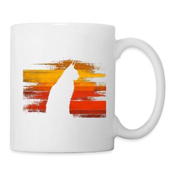 Luchs Katze Retro Wildkatze Design Naturfreund - Tasse - Weiß - Rechts