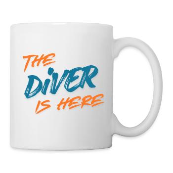Der Taucher ist da, witzig - Tasse - Weiß - Rechts