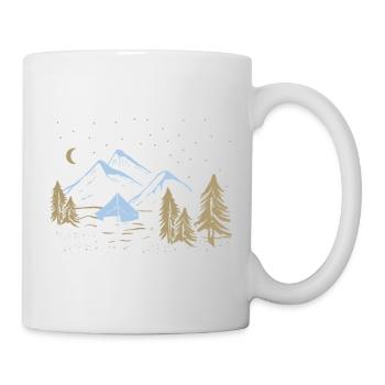 Nacht-Bergcamping-Szene - Tasse - Weiß - Rechts