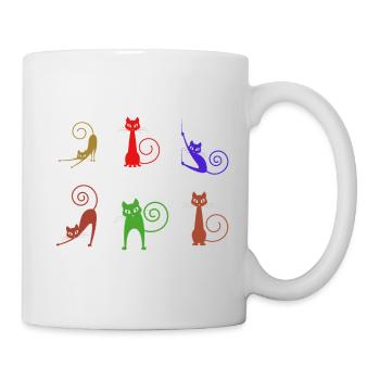Katzen - Tasse - Weiß - Rechts