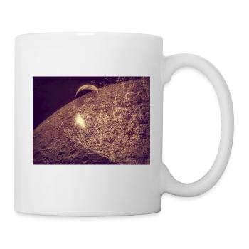 Mondkraterlandschaft Sepia - Tasse - Weiß - Rechts