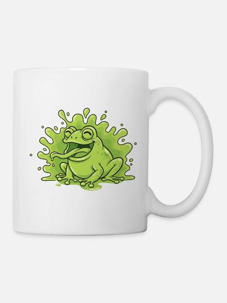 Fröhlicher Frosch im Slime Splash - Tasse - Weiß
