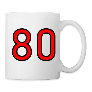 80. 80 JAHRE. 80. JUBILÄUM. 80-JAHRES-JUBILÄUM. - Tasse - Weiß - Rechts
