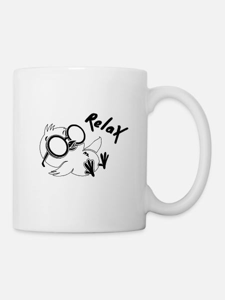 Chill Penguin Relax Funny Cute Cartoon Graphic Tee - Mug - white