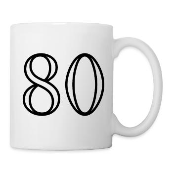 80. 80 YEARS. 80th ANNIVERSARY. 80 YEARS ANNIVERSARY. - Mug - white - Right