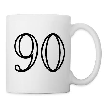 90. 90 ANS. 90e ANNIVERSAIRE. ANNIVERSAIRE 90 ANS. - Mug blanc - blanc - Droite