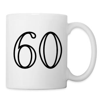 60. 60 JAHRE. 60-JÄHRIGES JUBILÄUM. 60. GEBURTSTAG. - Tasse - Weiß - Rechts