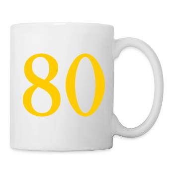 80. 80 JAHRE. 80. JUBILÄUM. 80-JAHRES-JUBILÄUM. - Tasse - Weiß - Rechts