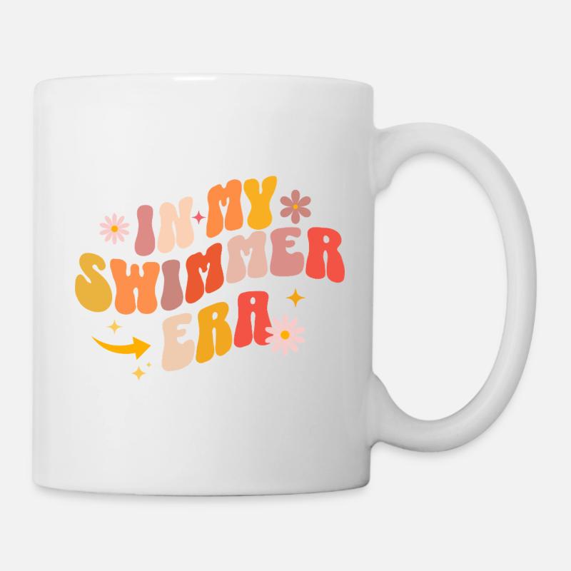 Vintage Swimmer Era 70s Groovy Aesthetic - Mug - white