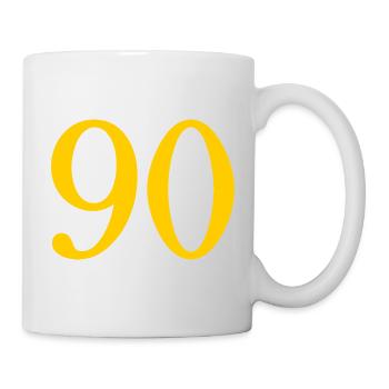 90. 90 ANS. 90e ANNIVERSAIRE. ANNIVERSAIRE 90 ANS. - Mug blanc - blanc - Droite