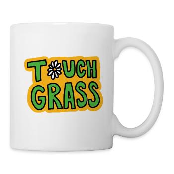 Retro "Touch Grass" Gänseblümchen - Tasse - Weiß - Rechts