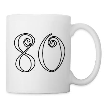 80. 80 JAHRE. 80. JUBILÄUM. 80-JAHRES-JUBILÄUM. - Tasse - Weiß - Rechts