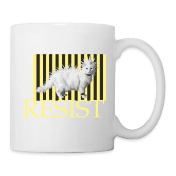 Resist freche Katze Streifen-Punk witzige katze - Tasse - Weiß - Rechts