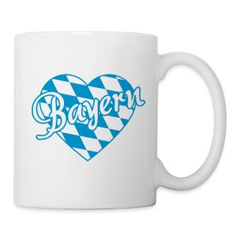 Bayern Herz mit blau weiß Rautenmuster - Tasse - Weiß - Rechts