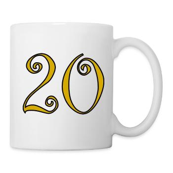 20. 20th ANNIVERSARY. 20 YEARS ANNIVERSARY. 20 YEARS. - Mug - white - Right