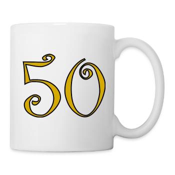 50. 50 YEARS. 50th ANNIVERSARY. 50 YEARS ANNIVERSARY. - Mug - white - Right
