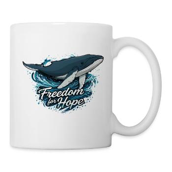 Freedom for Hope – Wal & Wellen - Tasse - Weiß - Rechts