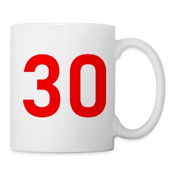 30. 30 YEARS. 30th ANNIVERSARY. 30 YEARS ANNIVERSARY. - Mug - white - Right