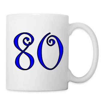 80. 80 JAHRE. 80. JUBILÄUM. 80-JAHRES-JUBILÄUM. - Tasse - Weiß - Rechts