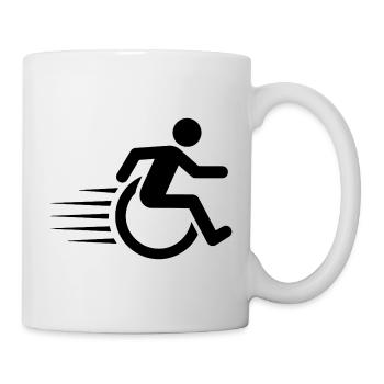 Wheelchair user on the move # - Mug - white - Right