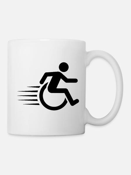 Rollstuhlfahrer unterwegs # - Tasse - Weiß