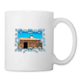 Coastal Village Cabin in Blue Frame Mallorca - Mug - white - Right