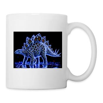 Neon Stegosaurus-Lichtshow - Tasse - Weiß - Rechts
