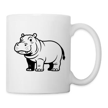 Nilpferd - Tasse - Weiß - Rechts
