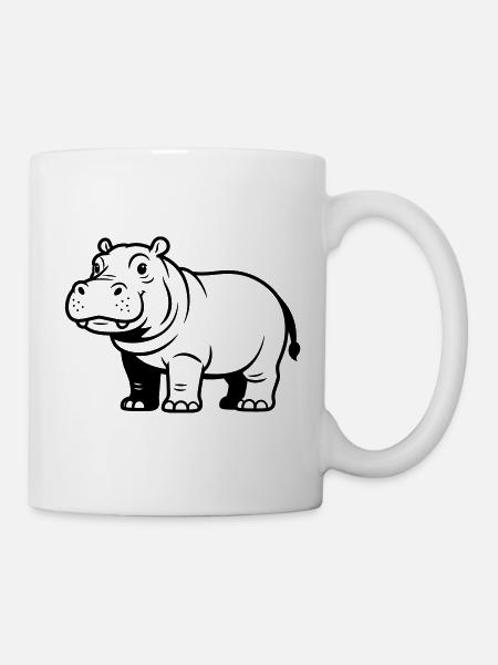 Nilpferd - Tasse - Weiß