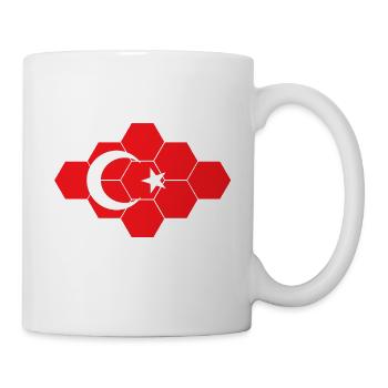 Türkei Hexagon Flag Kunst - Tasse - Weiß - Rechts