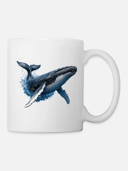 Buckelwal – Ozean-Illustration - Tasse - Weiß