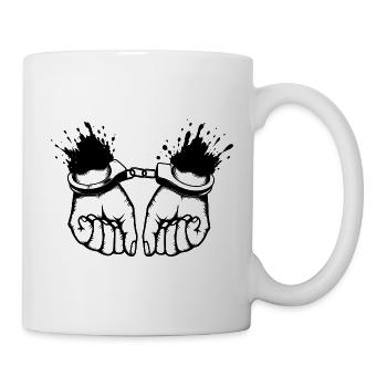 Handcuffs Graffiti Street Art Motif - Mug - white - Right
