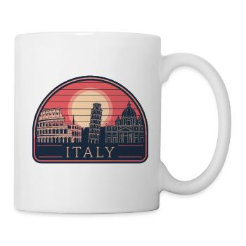 Italien Reiseziele Sonnenuntergang Kunst - Tasse - Weiß - Rechts