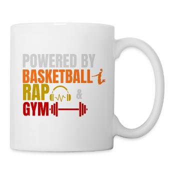 Propulsé par le basket-ball, le rap et le design de streetwear de gym - Mug blanc - blanc - Droite