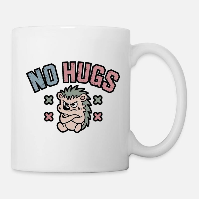 Pas de câlins Hérisson mignon - Mug blanc - blanc