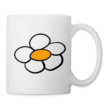 Retro Kinder Blume Blumen 60er 80er - Tasse - Weiß - Rechts