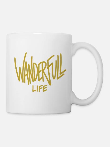 Wanderfull Life - Wortspiel Wandern - Tasse - Weiß