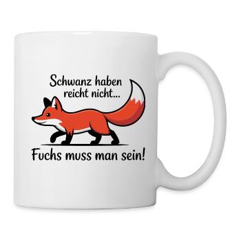 Roter Fuchs Cartoon-Illustration - Tasse - Weiß - Rechts