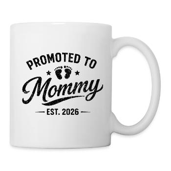 Promoted to Mommy Est 2026 – Pregnancy Announcement - Mug - white - Right