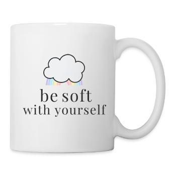 Be Soft With Yourself Cloud with Pastel Rainbow - Mug - white - Right